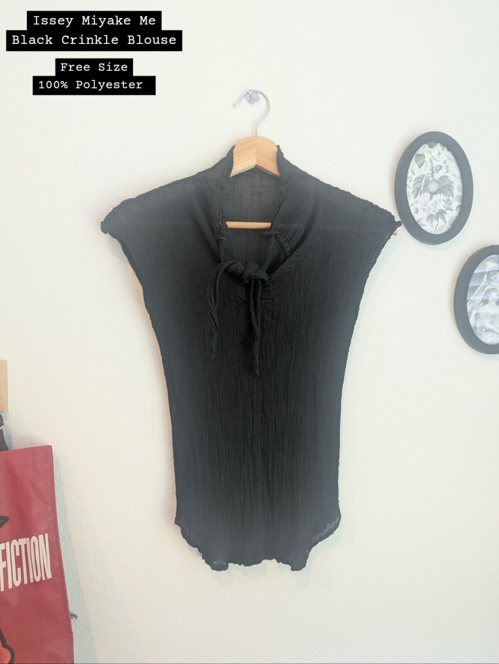 Issey Miyake Me Black Crinkle Blouse